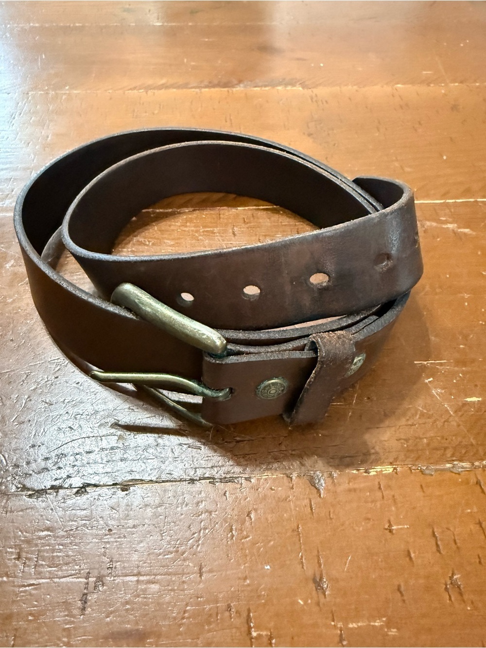 Levi's Brown Leather Men's Belt with Brass Buckle - Picture 2 of 10